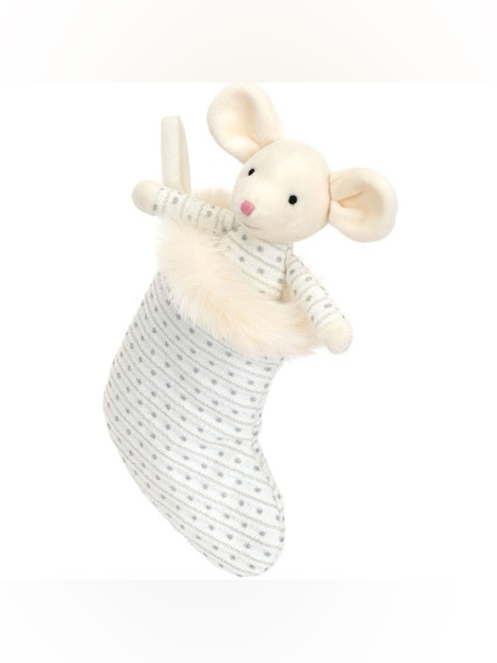 NWT Retired Jellycat Jolly Shimmer Stocking Mouse Authentic